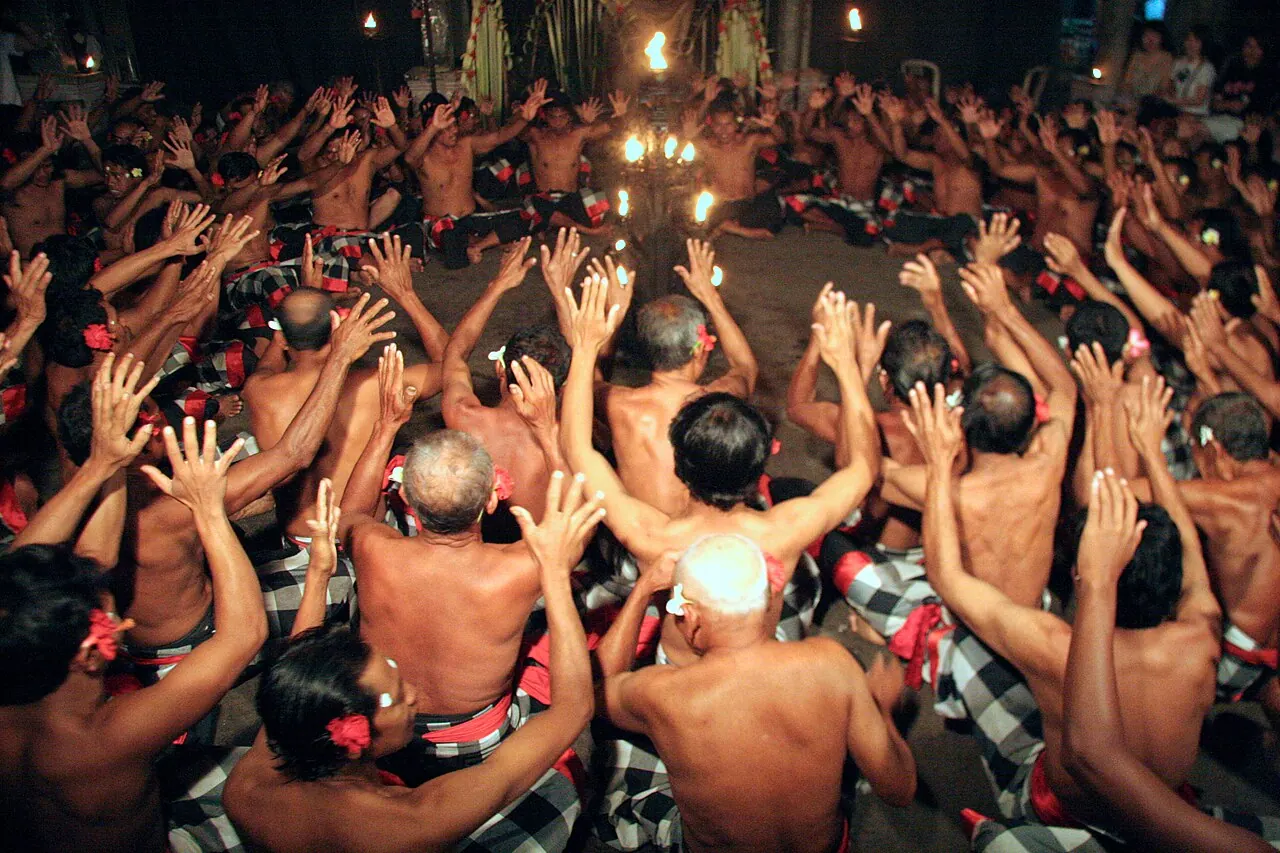 Kecak. The chanting circle, usually performed at dusk.